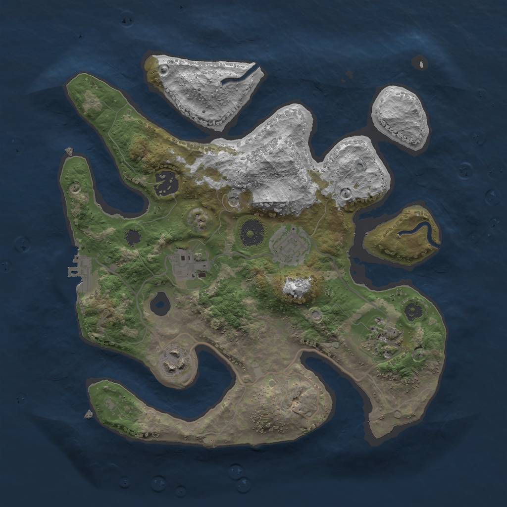 Rust Map: Procedural Map, Size: 3000, Seed: 1314923055, 9 Monuments