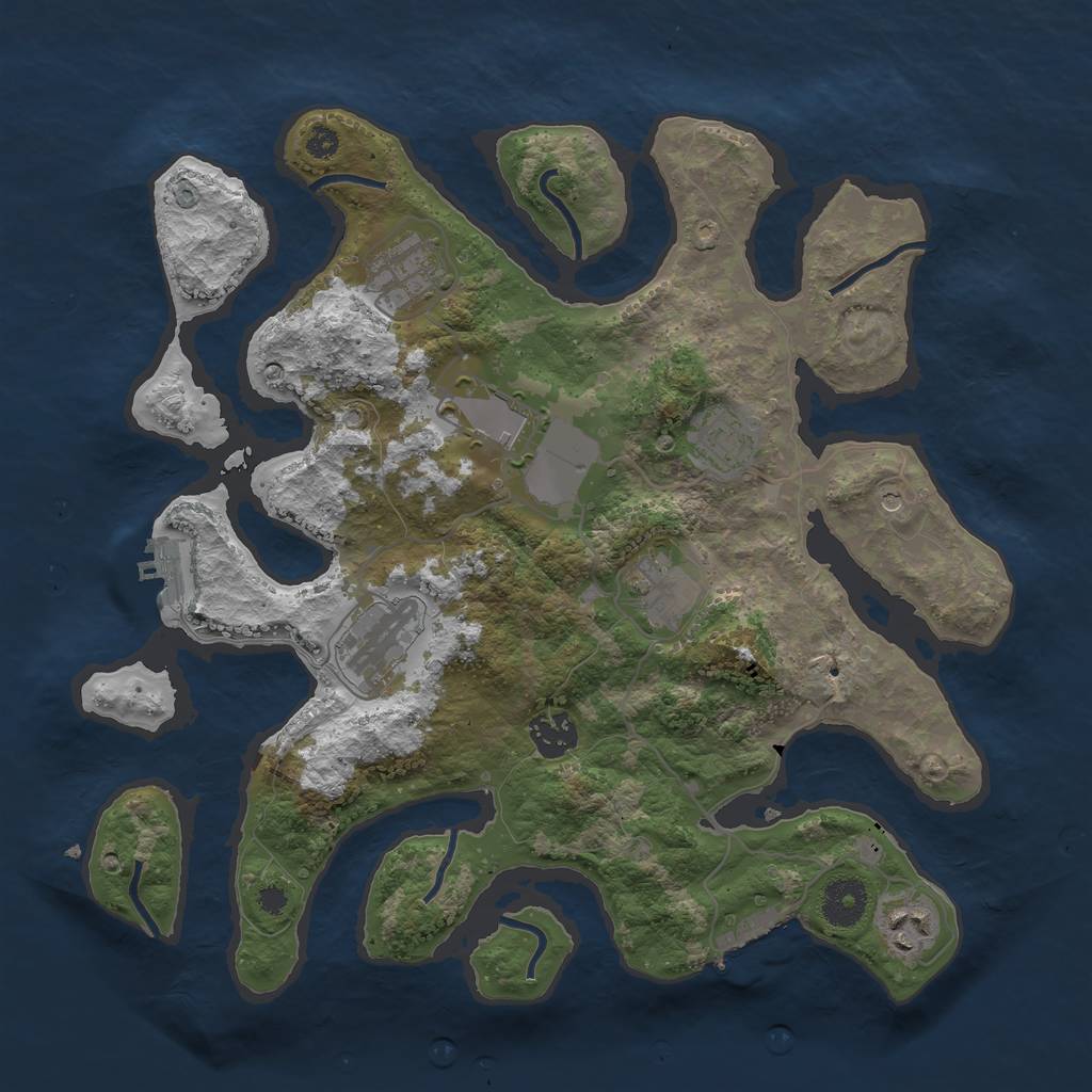 Rust Map: Procedural Map, Size: 3500, Seed: 67890535, 12 Monuments