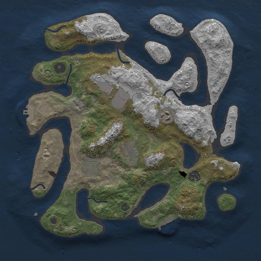 Rust Map: Procedural Map, Size: 3500, Seed: 1027109913, 10 Monuments