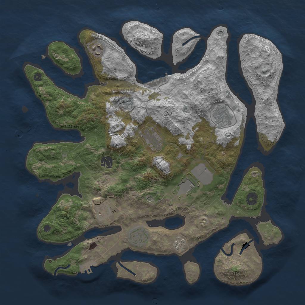 Rust Map: Procedural Map, Size: 3700, Seed: 960919, 13 Monuments