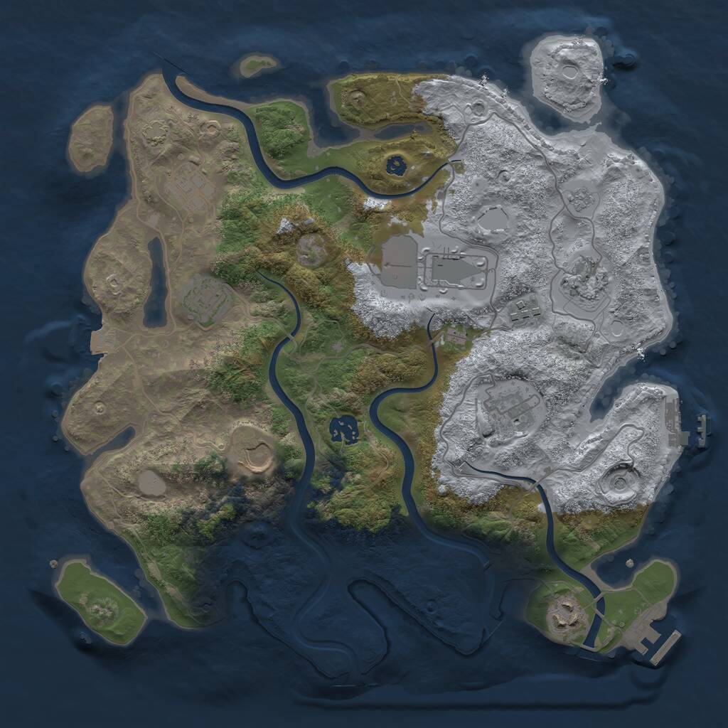 Rust Map: Procedural Map, Size: 3600, Seed: 210398217, 15 Monuments