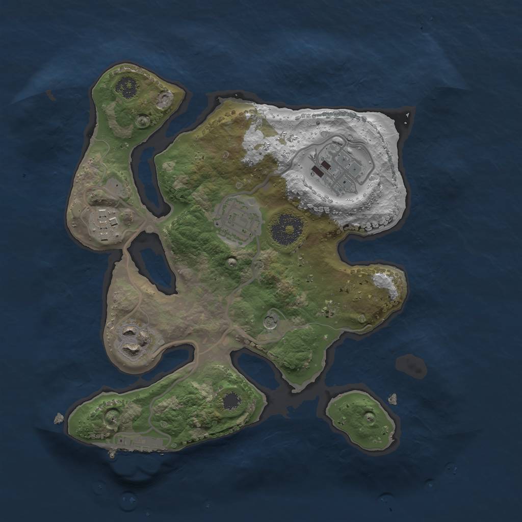 Rust Map: Procedural Map, Size: 2500, Seed: 5000, 8 Monuments