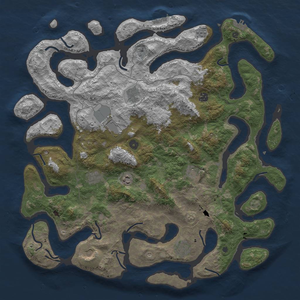 Rust Map: Procedural Map, Size: 4700, Seed: 7165208, 14 Monuments