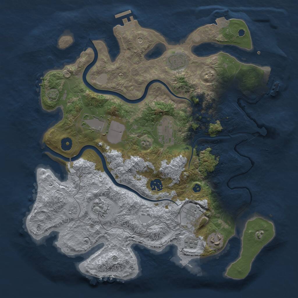 Rust Map: Procedural Map, Size: 3600, Seed: 23156, 14 Monuments