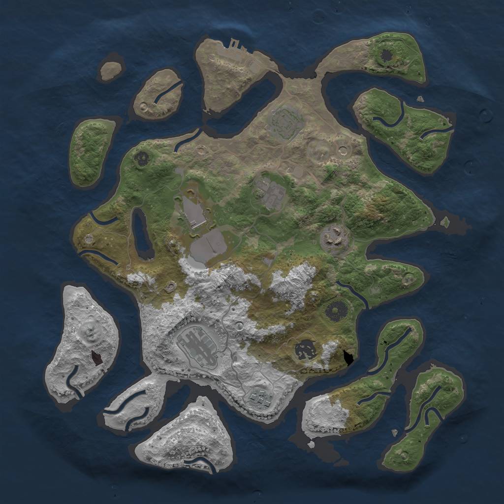 Rust Map: Procedural Map, Size: 3600, Seed: 23156, 11 Monuments