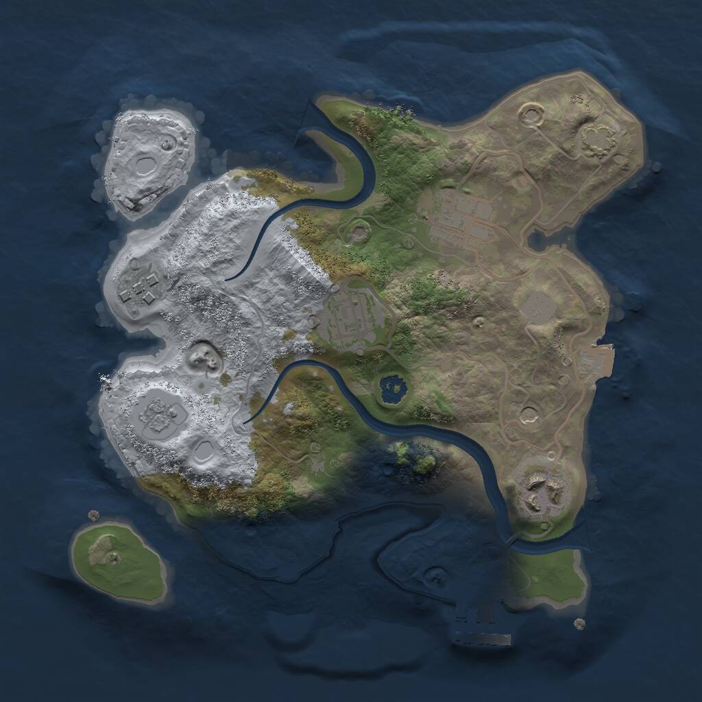 Rust Map: Procedural Map, Size: 2500, Seed: 546027804, 9 Monuments