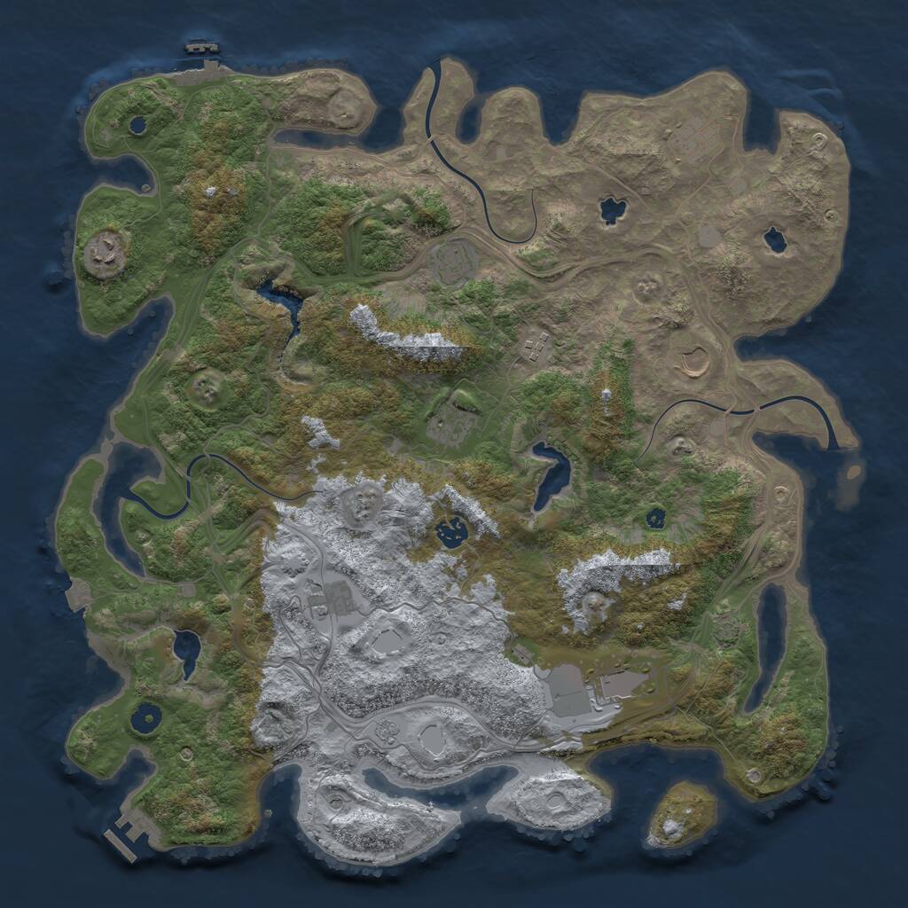 Rust Map: Procedural Map, Size: 4500, Seed: 654356, 15 Monuments