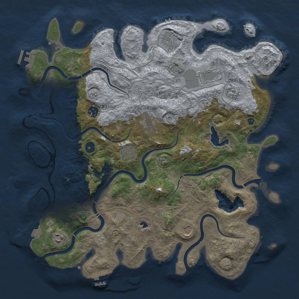Rust Map: Procedural Map, Size: 4250, Seed: 2014088395, 15 Monuments