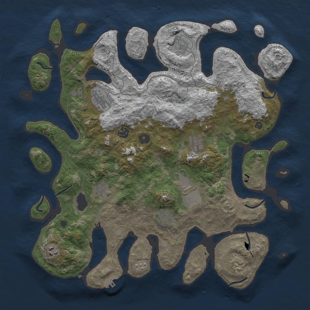 Rust Map: Procedural Map, Size: 4250, Seed: 2014088395, 14 Monuments