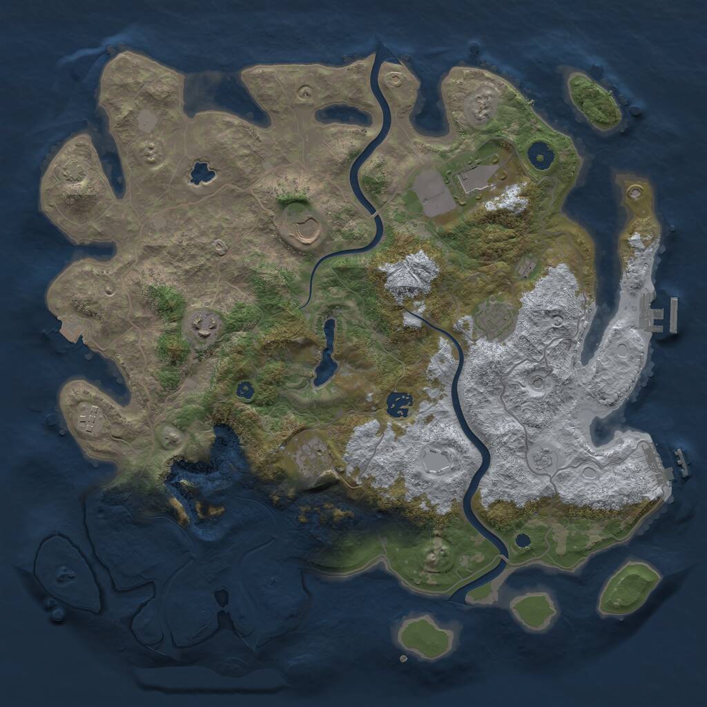 Rust Map: Procedural Map, Size: 4000, Seed: 3344551, 13 Monuments