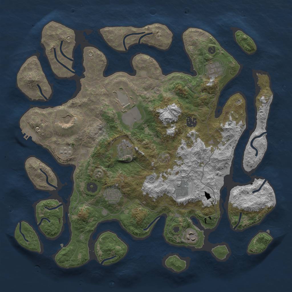 Rust Map: Procedural Map, Size: 4000, Seed: 3344551, 13 Monuments