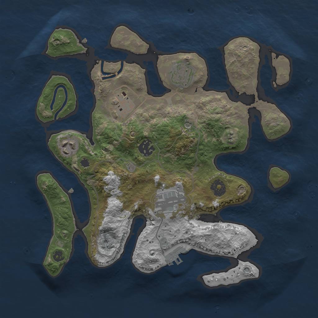 Rust Map: Procedural Map, Size: 3000, Seed: 453528457, 9 Monuments