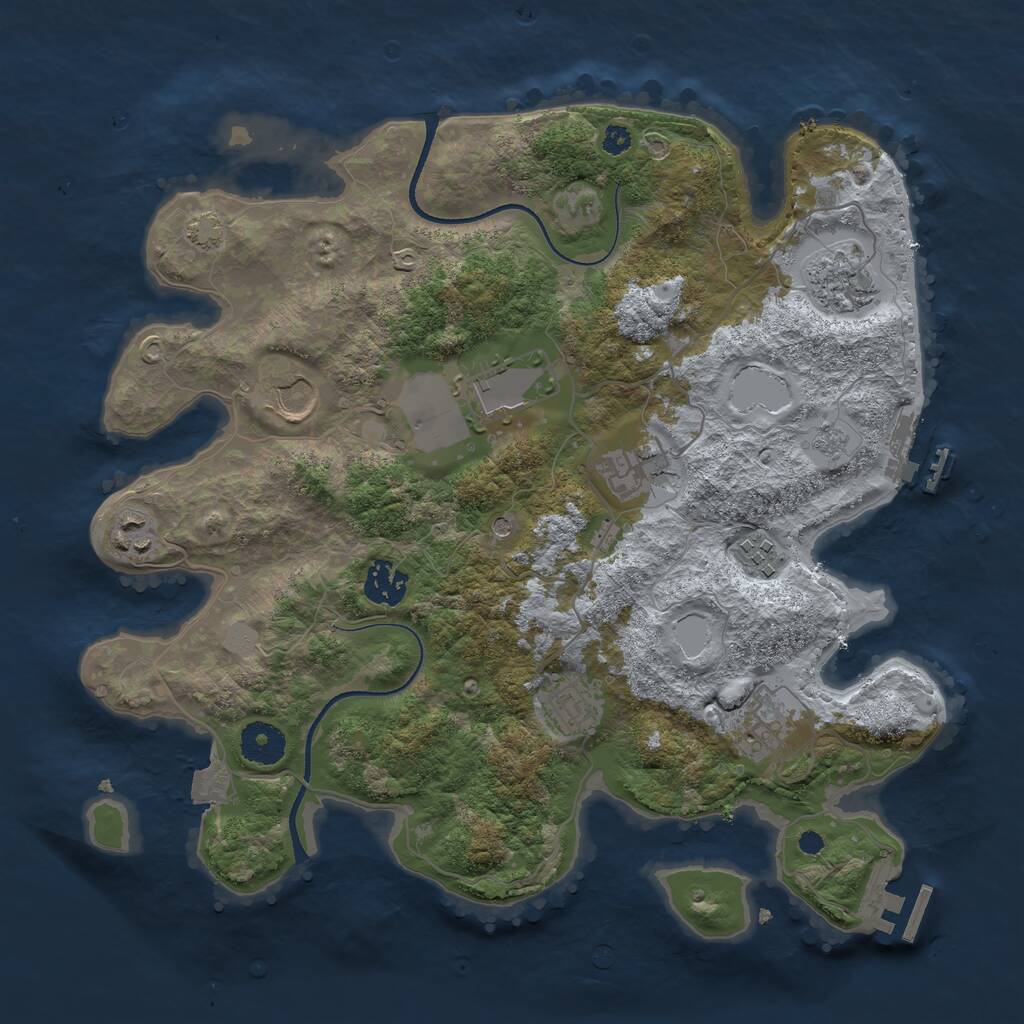 Rust Map: Procedural Map, Size: 3500, Seed: 59438759, 15 Monuments