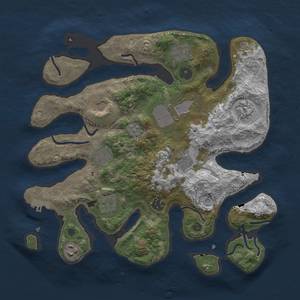 Thumbnail Rust Map: Procedural Map, Size: 3500, Seed: 59438759, 14 Monuments