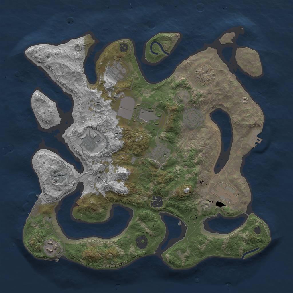 Rust Map: Procedural Map, Size: 3500, Seed: 95666313, 14 Monuments