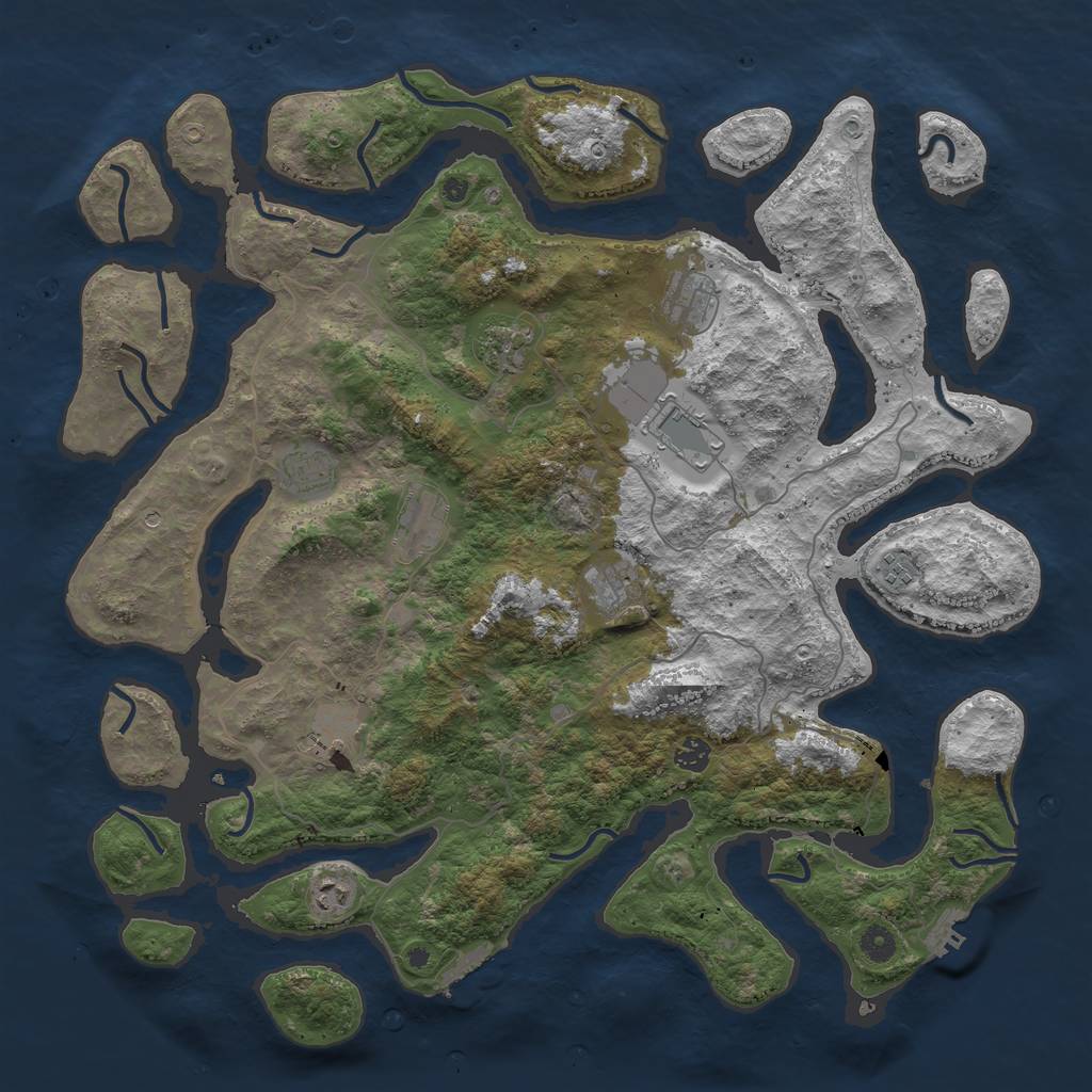 Rust Map: Procedural Map, Size: 4600, Seed: 5610, 15 Monuments