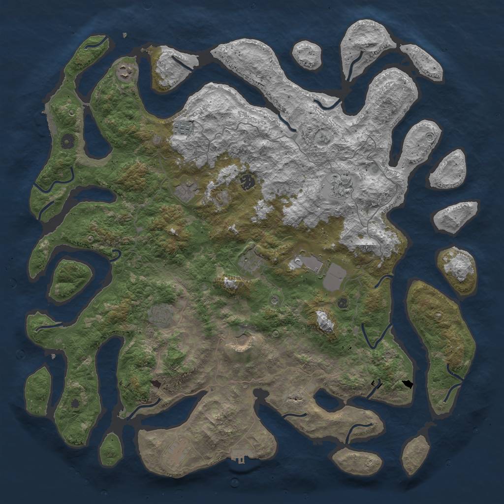 Rust Map: Procedural Map, Size: 5000, Seed: 441777769, 15 Monuments