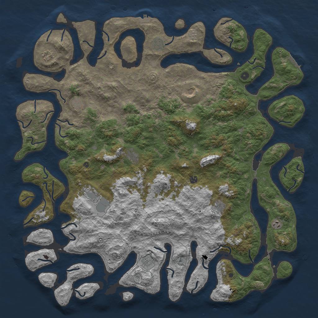 Rust Map: Procedural Map, Size: 6000, Seed: 254173013, 16 Monuments