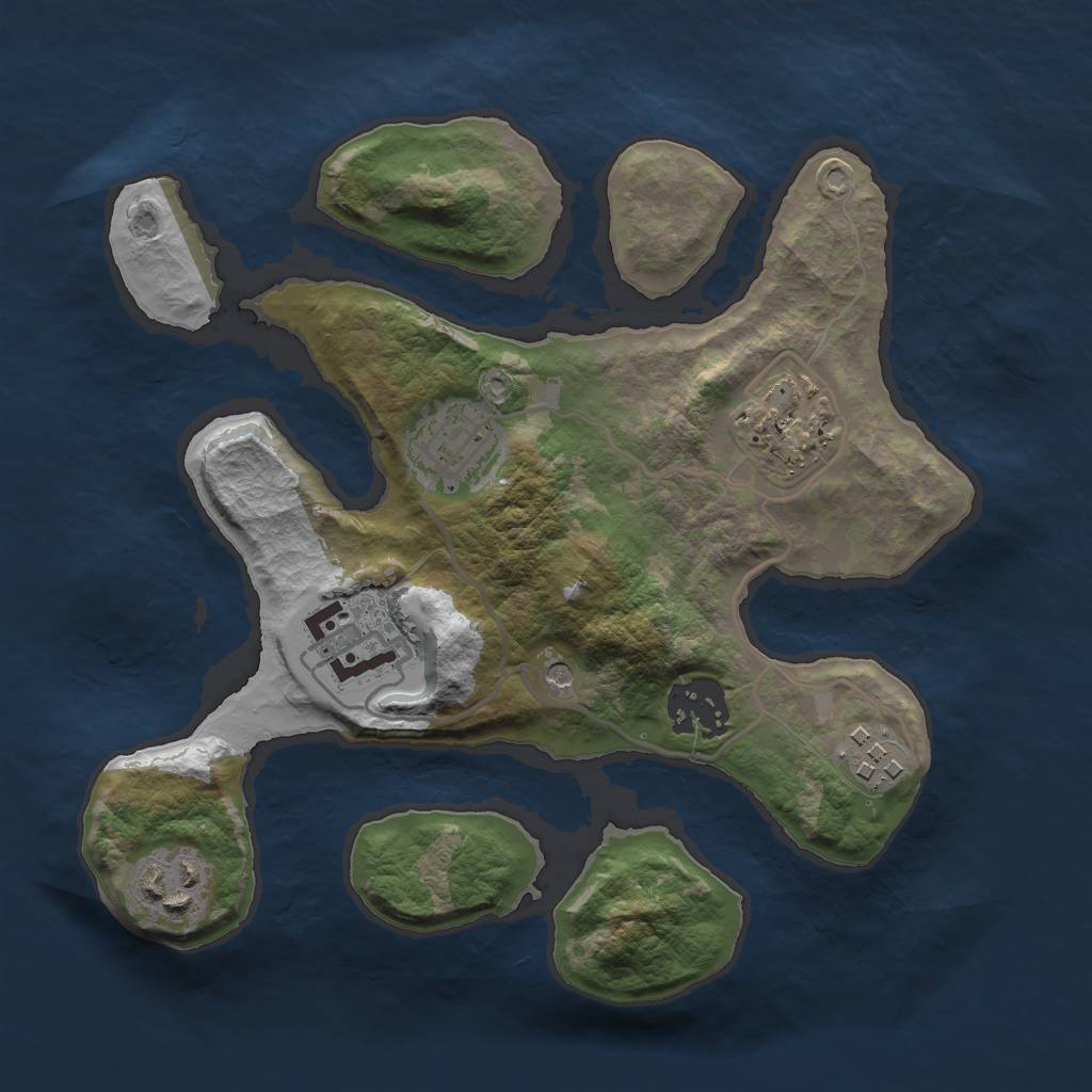 Rust Map: Barren, Size: 2600, Seed: 74445985, 9 Monuments