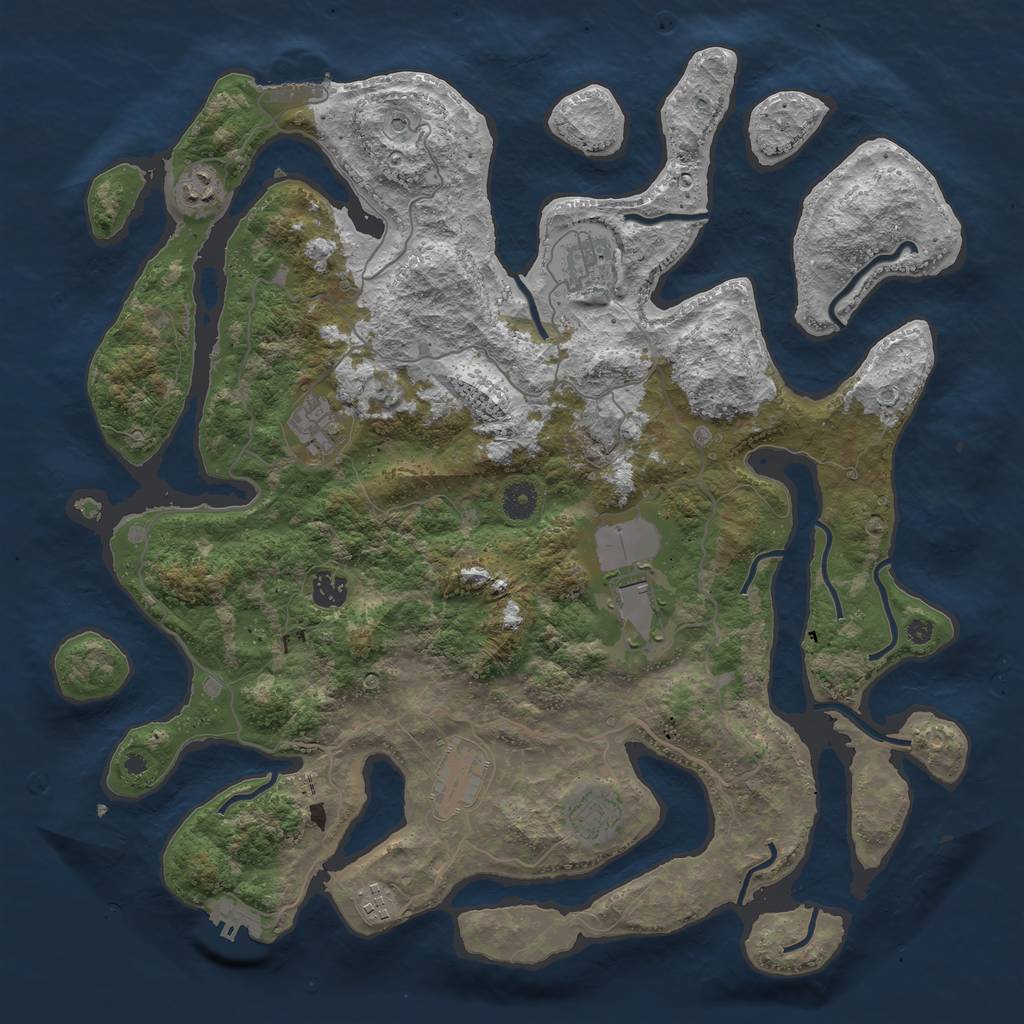 Rust Map: Procedural Map, Size: 4200, Seed: 4489, 13 Monuments