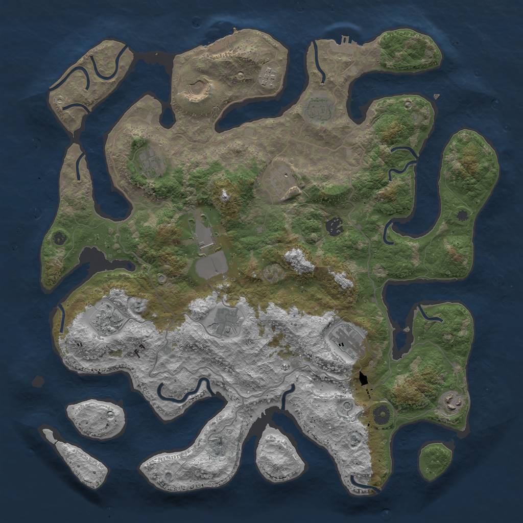 Rust Map: Procedural Map, Size: 4300, Seed: 187369073, 16 Monuments