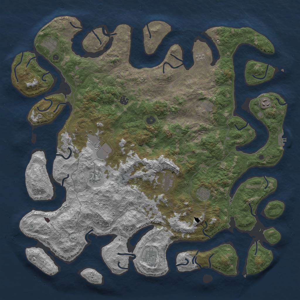 Rust Map: Procedural Map, Size: 5120, Seed: 50474920, 14 Monuments