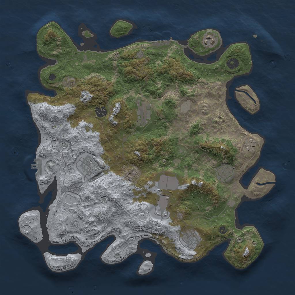 Rust Map: Procedural Map, Size: 3800, Seed: 342273345, 15 Monuments