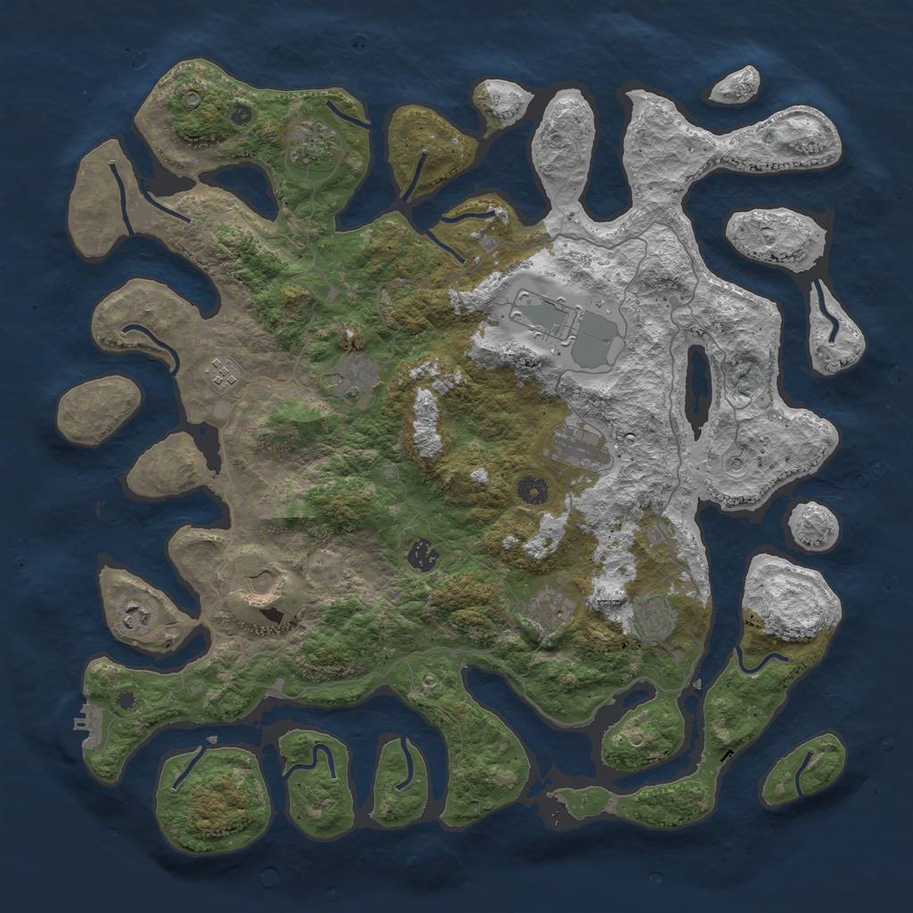 Rust Map: Procedural Map, Size: 4500, Seed: 91732660, 14 Monuments