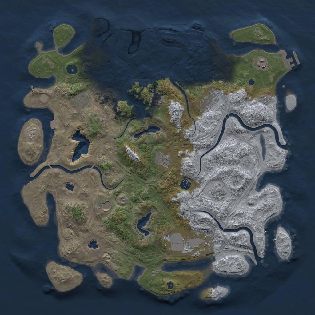 Rust Map: Procedural Map, Size: 4500, Seed: 1758233429, 15 Monuments