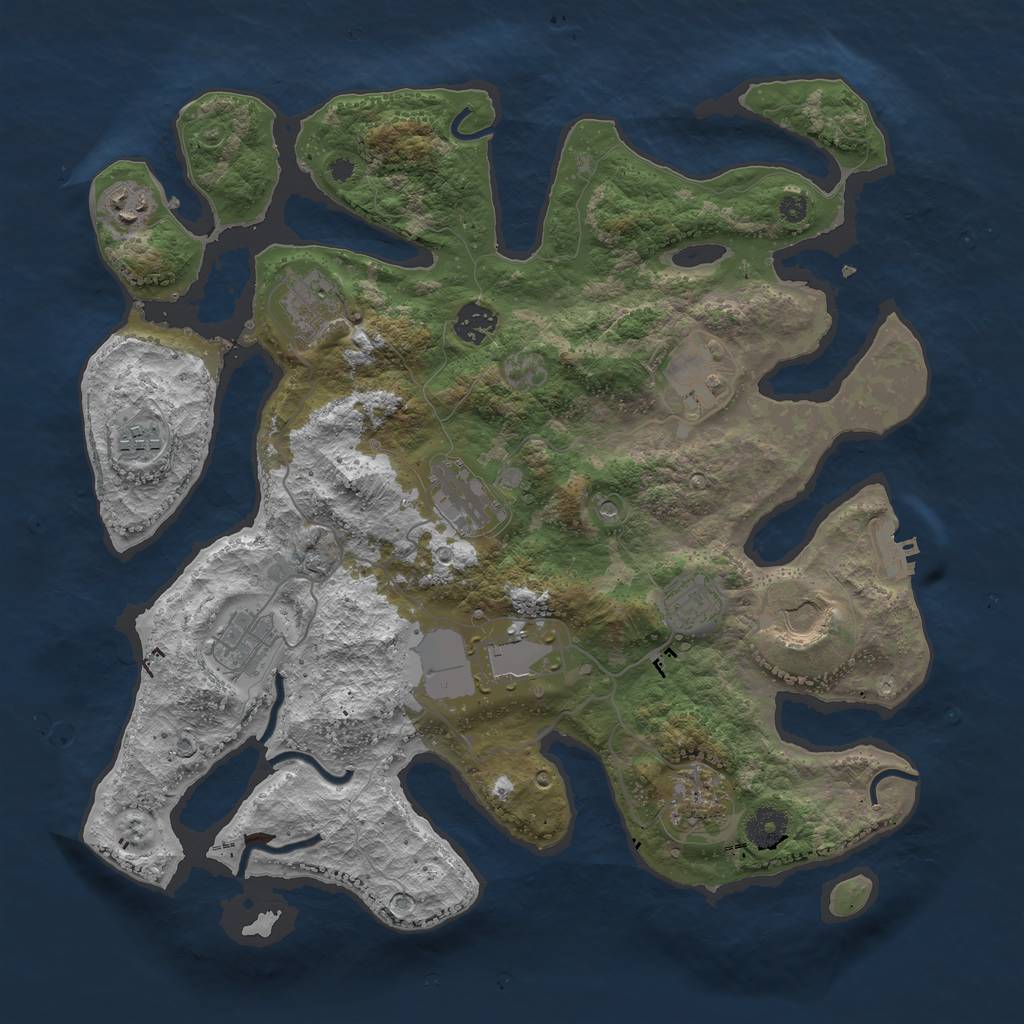 Rust Map: Procedural Map, Size: 3800, Seed: 81305730, 15 Monuments