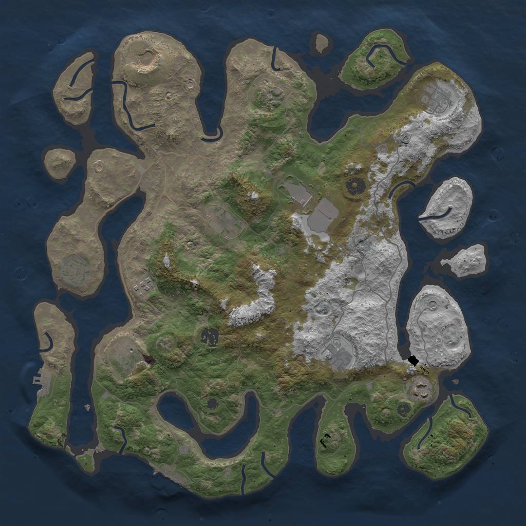 Rust Map: Procedural Map, Size: 4200, Seed: 1435846453, 16 Monuments