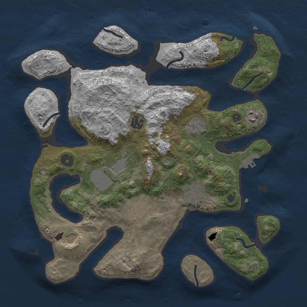Rust Map: Procedural Map, Size: 3600, Seed: 2021060330, 11 Monuments