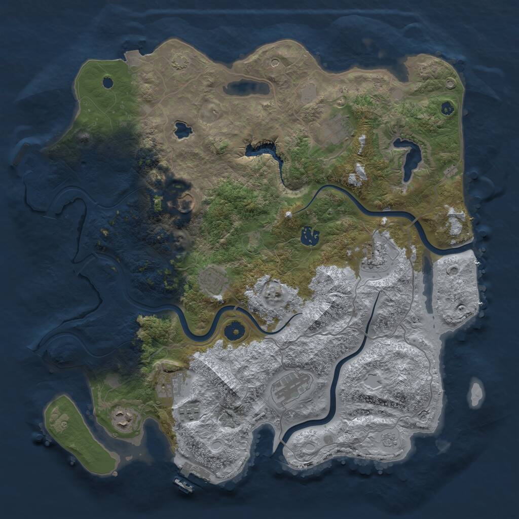 Rust Map: Procedural Map, Size: 4000, Seed: 2739341, 15 Monuments