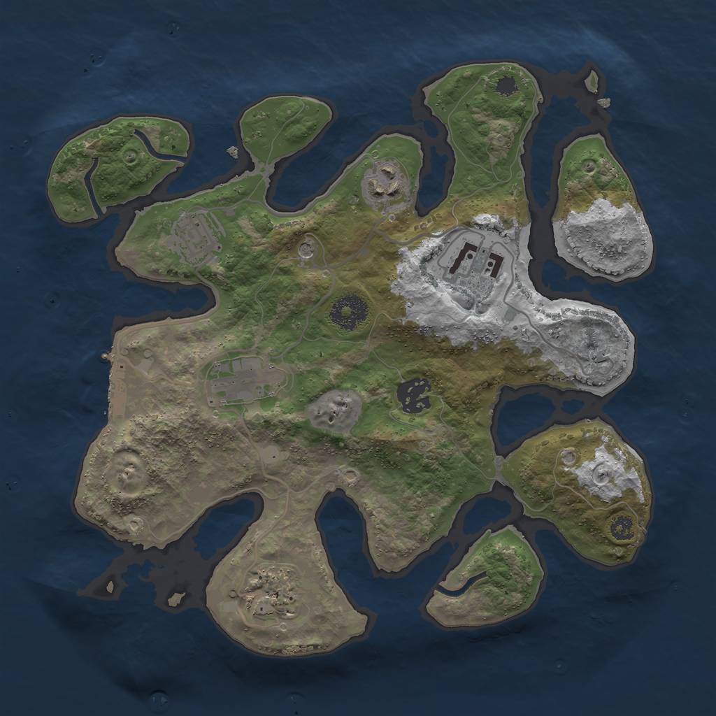 Rust Map: Procedural Map, Size: 3000, Seed: 2004300112, 10 Monuments