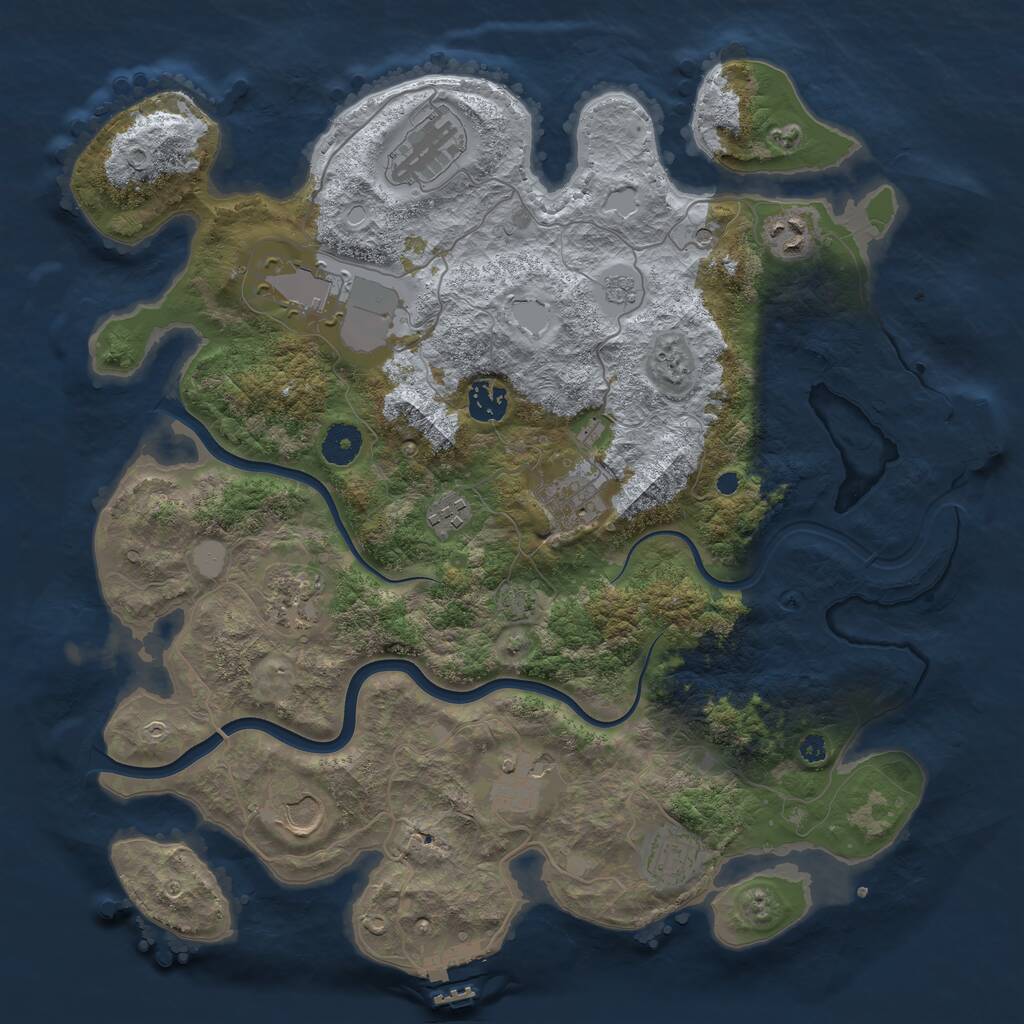 Rust Map: Procedural Map, Size: 3800, Seed: 1607308865, 16 Monuments