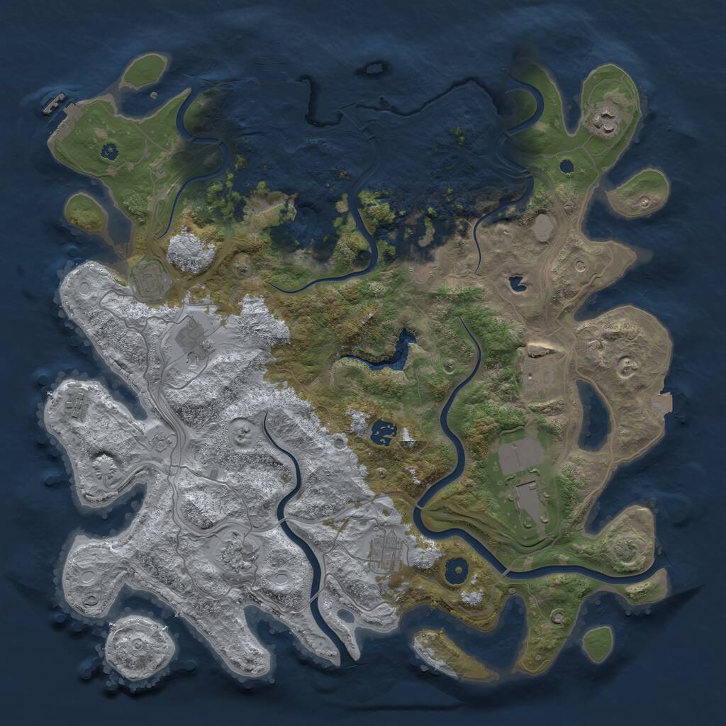 Rust Map: Procedural Map, Size: 4250, Seed: 30035696, 16 Monuments