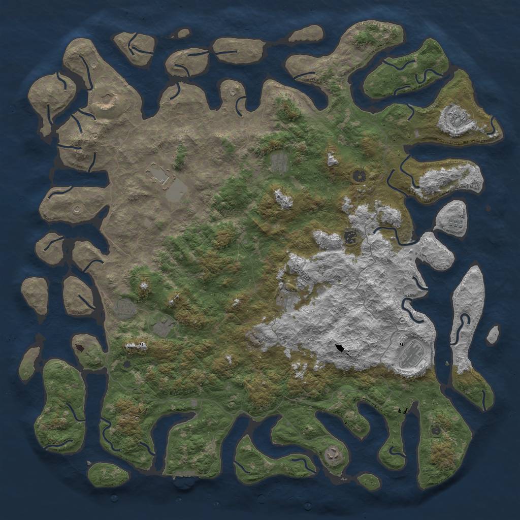 Rust Map: Procedural Map, Size: 6000, Seed: 18227, 15 Monuments