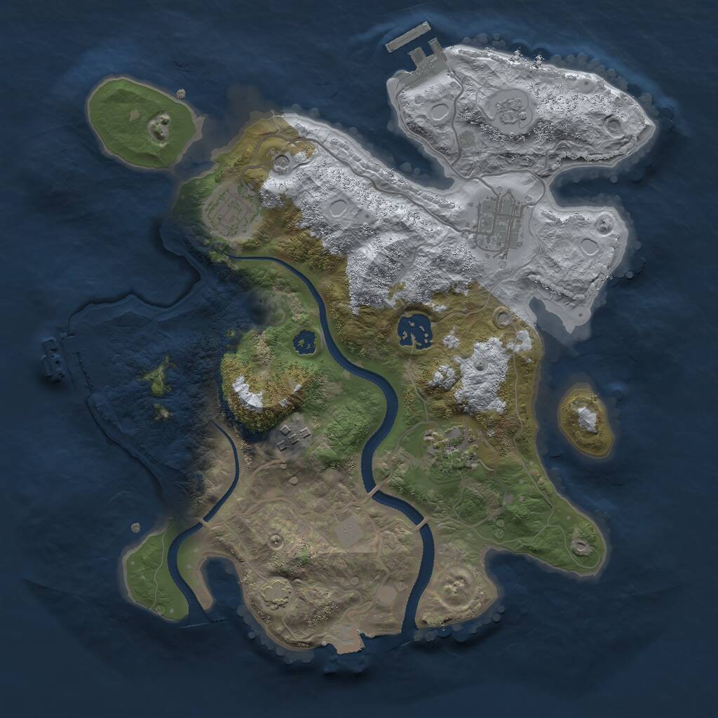 Rust Map: Procedural Map, Size: 3000, Seed: 7678422, 11 Monuments