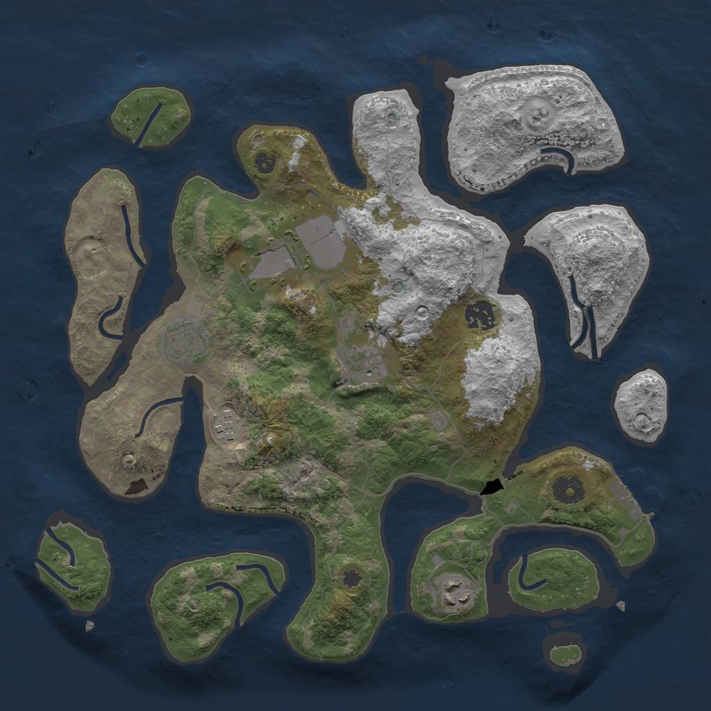 Rust Map: Procedural Map, Size: 3500, Seed: 8883452, 10 Monuments