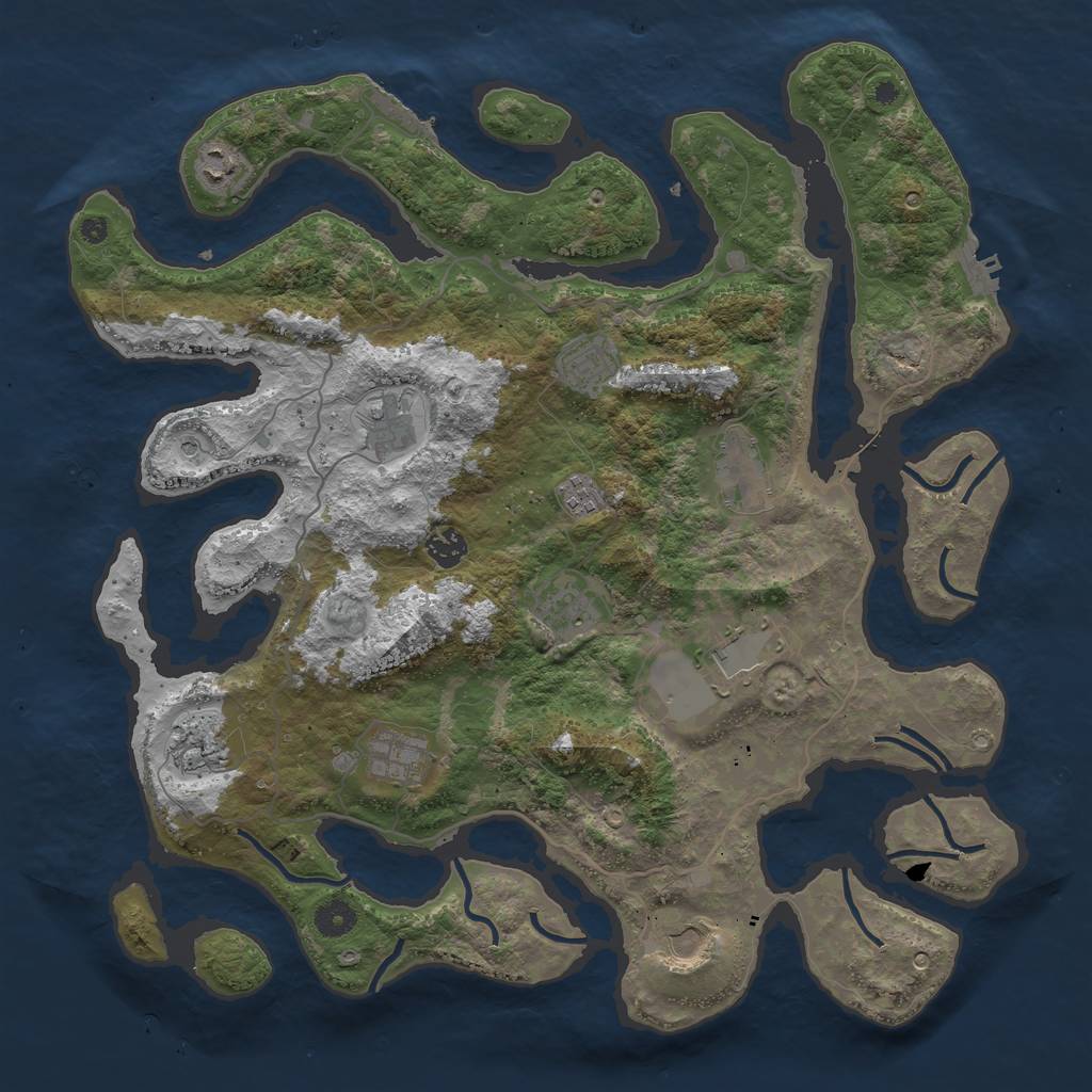 Rust Map: Procedural Map, Size: 4200, Seed: 1457352447, 16 Monuments