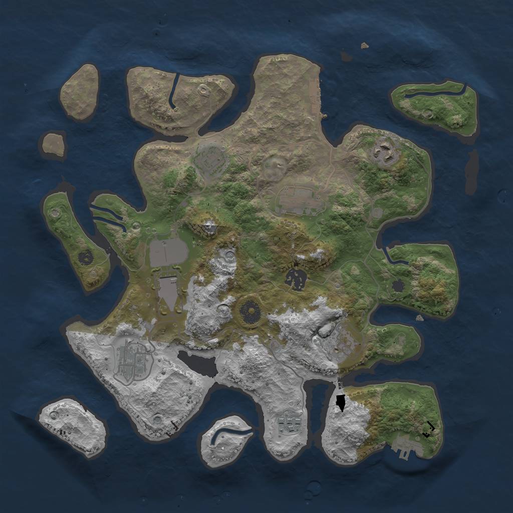 Rust Map: Procedural Map, Size: 3500, Seed: 26875436, 13 Monuments