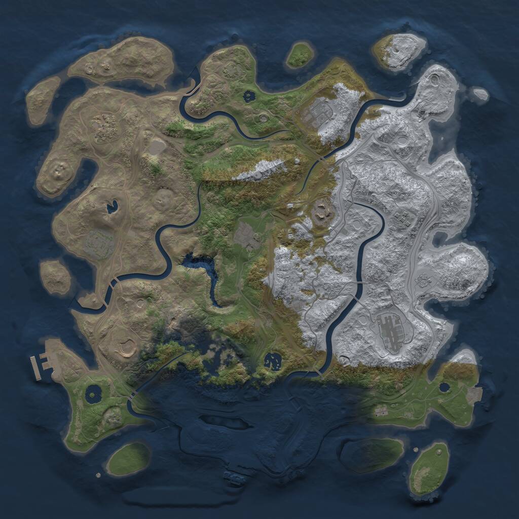 Rust Map: Procedural Map, Size: 4250, Seed: 152329, 16 Monuments