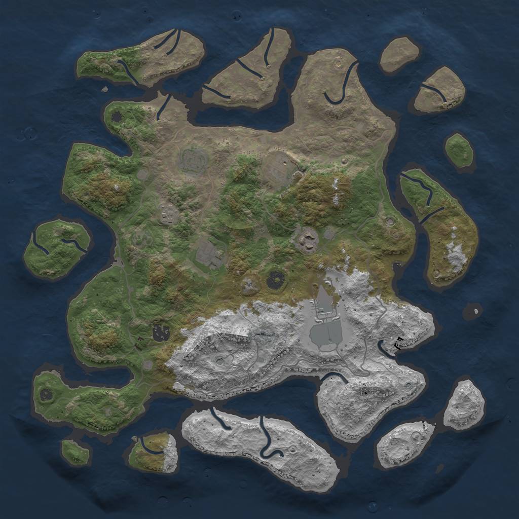 Rust Map: Procedural Map, Size: 4250, Seed: 411458, 10 Monuments