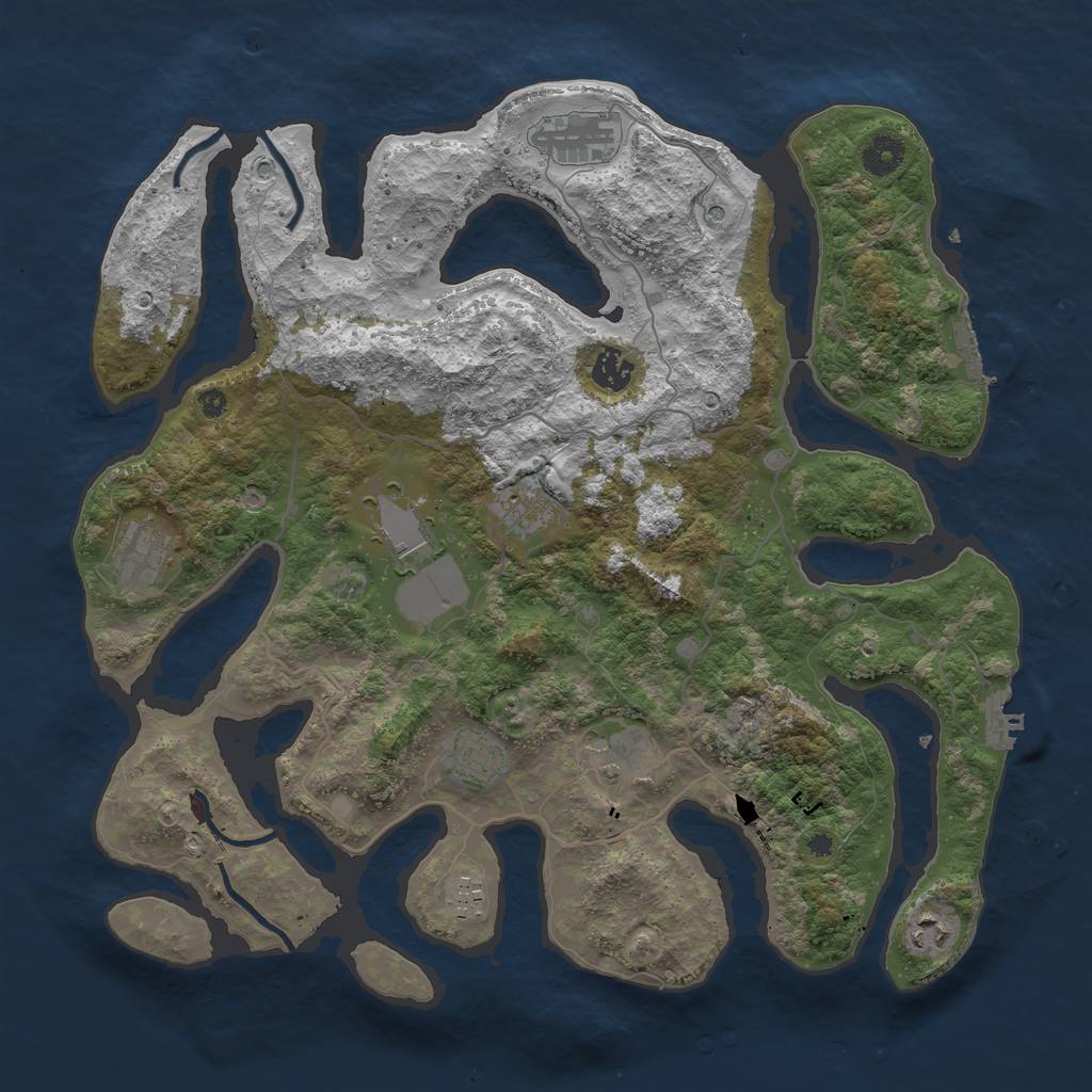 Rust Map: Procedural Map, Size: 4000, Seed: 1752441466, 14 Monuments