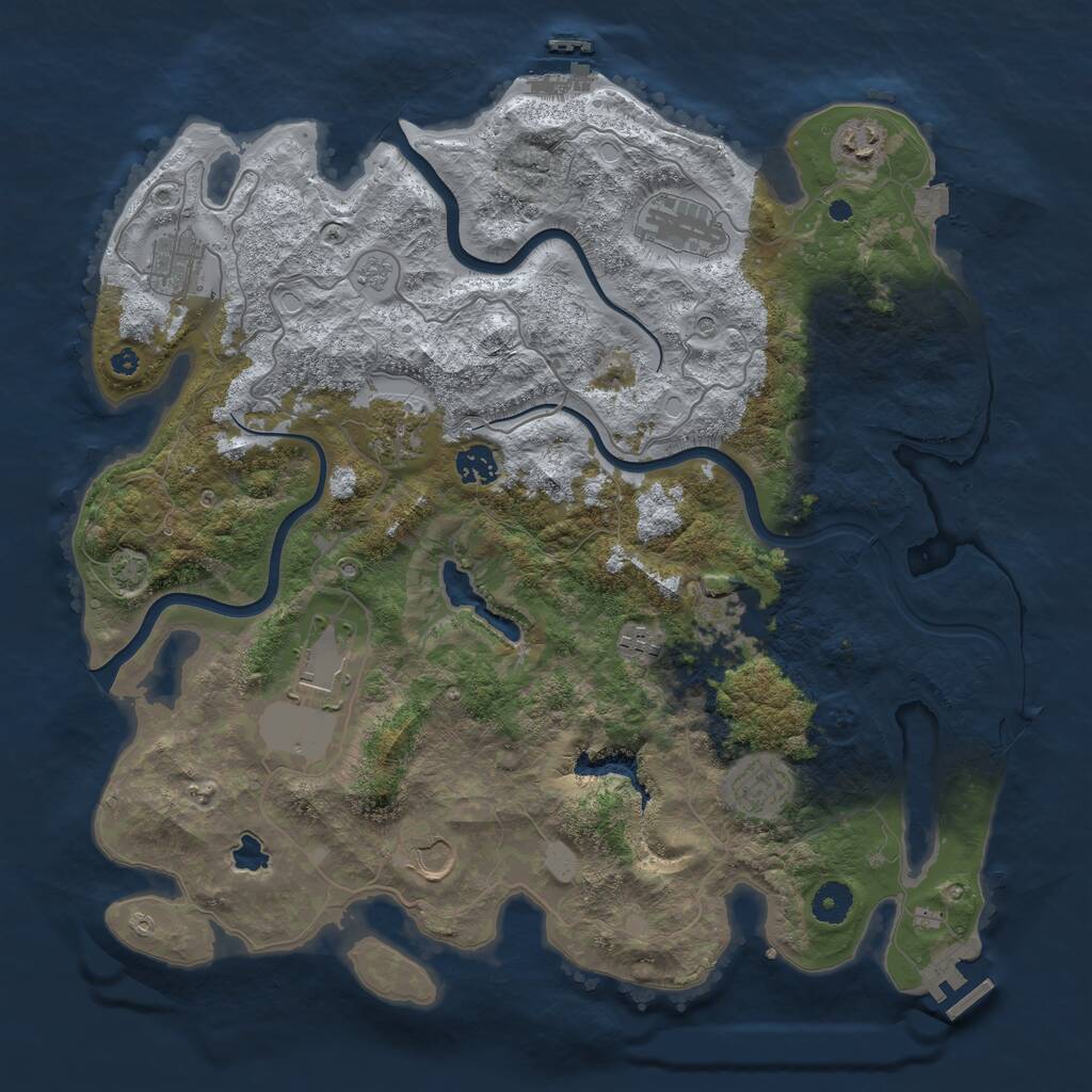 Rust Map: Procedural Map, Size: 4000, Seed: 1752441466, 16 Monuments