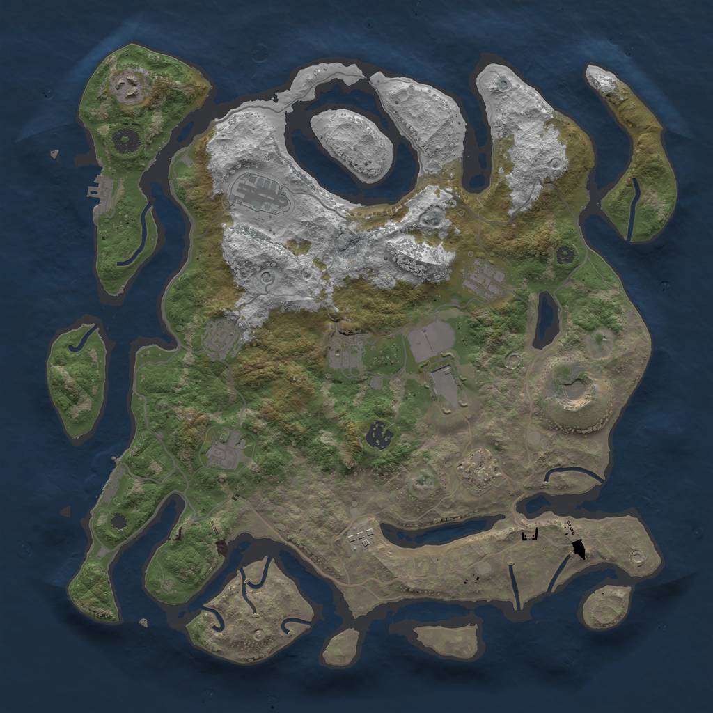 Rust Map: Procedural Map, Size: 4050, Seed: 1862970965, 16 Monuments