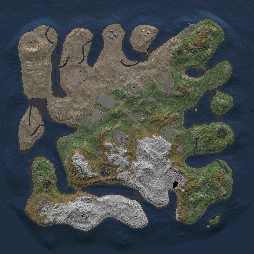 Rust Map: Procedural Map, Size: 3800, Seed: 30366, 15 Monuments