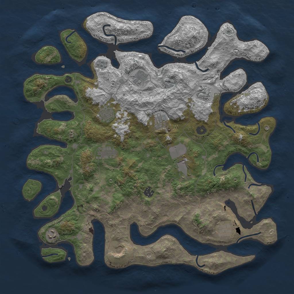 Rust Map: Procedural Map, Size: 4500, Seed: 1771721975, 14 Monuments