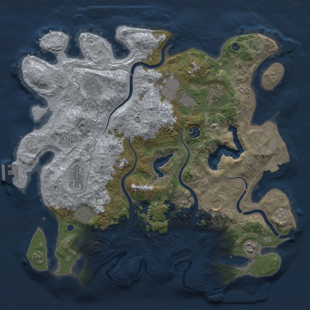 Rust Map: Procedural Map, Size: 4000, Seed: 1233244, 15 Monuments