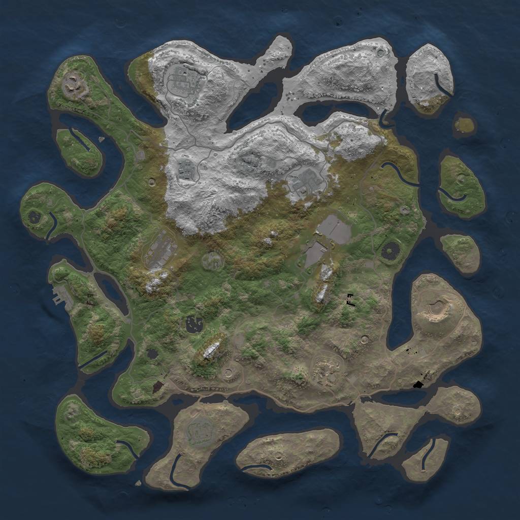 Rust Map: Procedural Map, Size: 4300, Seed: 88, 14 Monuments